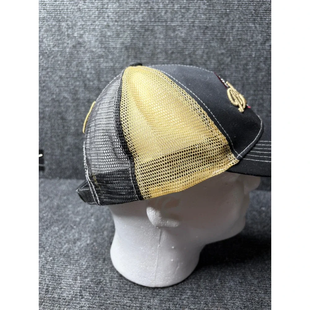 Garage Wear SMI Bubbas Body Shop Garage Trucker Hat Black Yellow Mesh Snapback